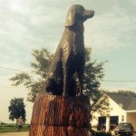 Tornado-Damaged Tree Stump Becomes Tribute to Family Dog