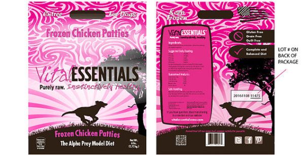 Vital Essentials Frozen Chicken Patties recall